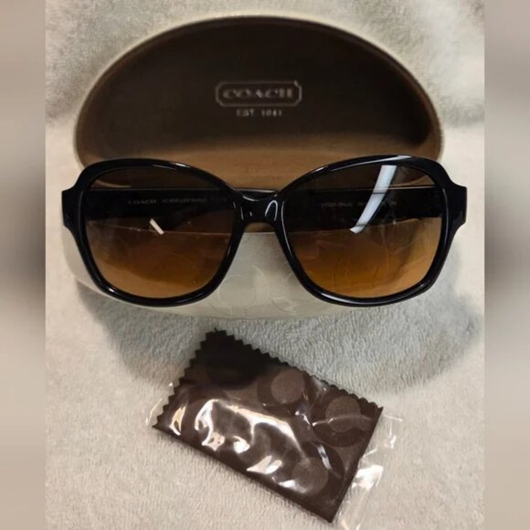Coach Dark Sunglasses with Patterned Arms - Picture 1 of 1